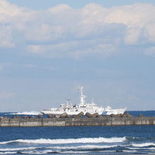 波崎新港傍を航行する巡視船