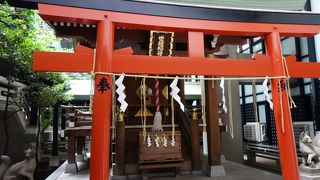 ビルに囲まれた神社