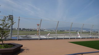 展望デッキから、滑走路全体が見渡せます。