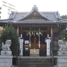 高田総鎮守の氷川神社は、左右が対称な配置になっています。