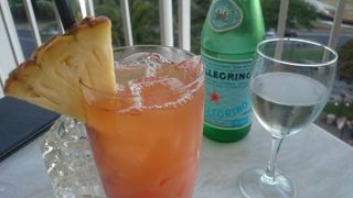 ヒルトンの花火をテラスから楽しめる