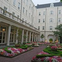 中庭で。海外に行った気分！！