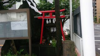 白い鳥居が印象的