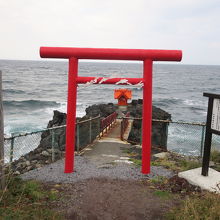 小さい鳥居ですが目立ちます