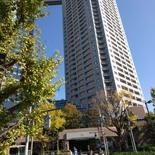 施設の中心は高層ビル