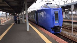 ディーゼル式の特急電車で大沼へ