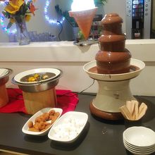チョコレートフォンデュもあります
