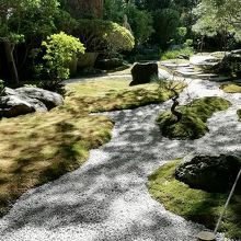 山門先のアプローチ脇の庭です