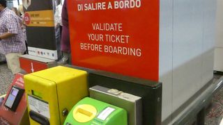 空港からミラノに列車で移動