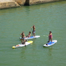 外人さんたちは、ﾊﾟﾄﾞﾙアップサーフィンを楽しんでます