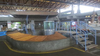 内側から見渡せるいけすがあります