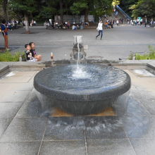 カエルの噴水正面