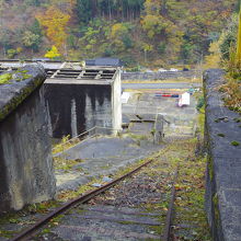 上から見たケーブル。下には1円電車。