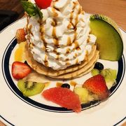 クリームが美味しいパンケーキ