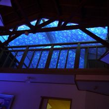 峠の桜茶屋のロフト天井は星座のプラネタリウムが幻想的