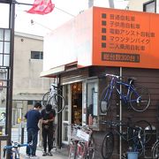 駅前のレンタサイクル屋さん