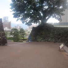 門跡付近に残る石垣の様子