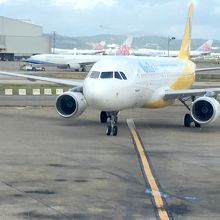 桃園国際空港で乗った機体
