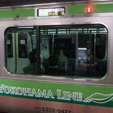 新横浜から乗った普通列車の行き先表示