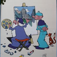 "Leonard"のコミック壁画