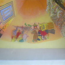 四阿の美しい天井絵の様子