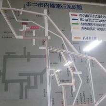 昔のままの路線図の様子