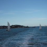フェリーの乗船体験で、海からのオークランドの街を眺め、沢山のヨットが停泊するオークランド湾の景色を堪能しました。