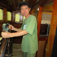 操舵室のモグアップの中で