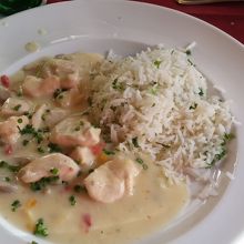 チキンとライスのプレート