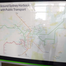 シドニー湾岸のフェリー路線図