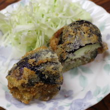 茄子の挟み揚げ