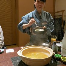 お鍋は　お店の方が用意してくれました