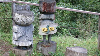 森林に覆われた渓流が流れるキャンプ場