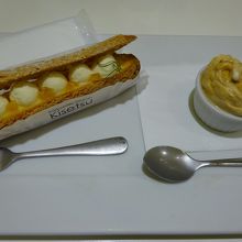 エクレアプレートは好きなエクレアとジェラードのセット