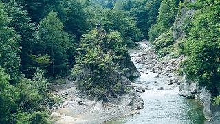 定山渓の渓谷を見れます