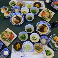 自家栽培の野菜やお米の食事。最高です！