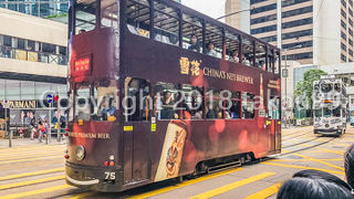 香港島を走るトラムは二階建てです。