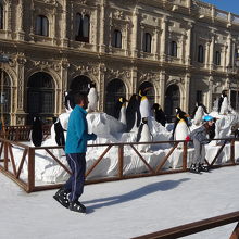 市役所前のスケートリンク