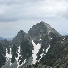 前穂高岳を望む