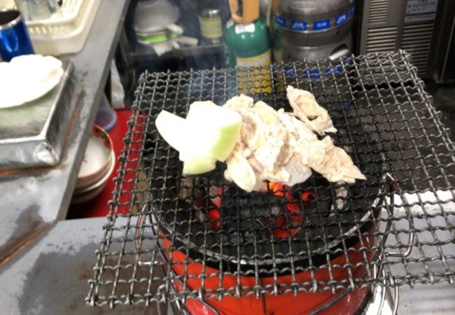 七輪で焼く