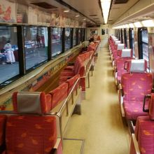 海側に向いた座席