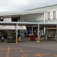 外の店舗では鉢植えの花やりんごを販売していました。