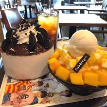 アップルマンゴーチーズソルビンとオレオチョコソルビン。