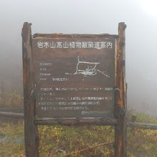 「岩木山高山植物散策道案内」の看板です。
