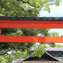 城南鳥居上部の三光の御神紋