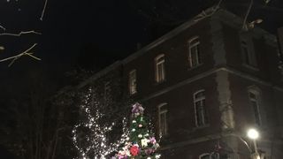 ツリーの前には人混み