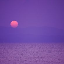 大村湾に沈む夕日