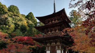 紅葉の西明寺・美しい本堂と三重塔