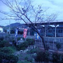 池谷の駅のホームにて。