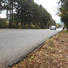 車が何台も止まって実験しています。